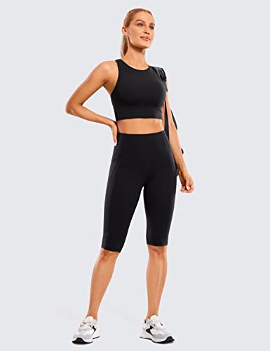Image of CRZ YOGA Women's Butterluxe Knee Length Capri Leggings 13 Inches - High Waisted Workout Yoga Long Biker Shorts with Pockets