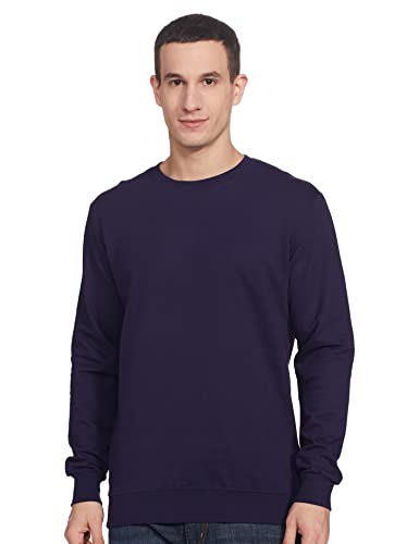 Slay Day Men’S Relaxed Fit Cotton Sweatshirt (Sdaw21Sw88-10-71-04,Navy Blue,M)