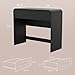 Vanity Desk, Makeup Vanity Desk with 2 Drawers and Storage Desktop Space, Modern Makeup Vanity Dressing Table with Curved Profile Design, Black Makeup Computer Writing Desk for Home Office Bedroom
