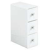 iDesign Cosmetic Organizer for Vanity Cabinet to Hold Makeup, Beauty Products Eyeglasses - 3 Drawers, White
