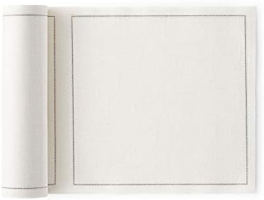 Linen Reusable Luncheon Napkins 7.9x7.9 in (20 Napkins, Cream)