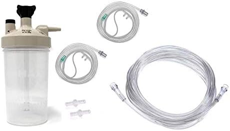 10-Litre O2 Concentrator Starter Kit | Includes Humidifier, Oxygen Tubing, Connectors & Nasal Cannula for Comfortable & Efficient Oxygen Delivery | Easy To Fill & Clean | Reliable Connections