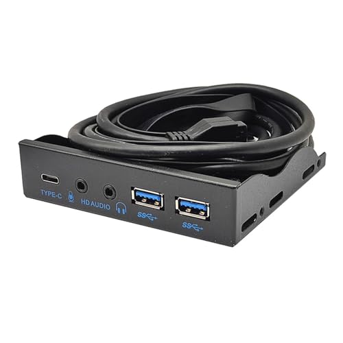 Panneau avant USB C PC hub baie disquette 3.5 pouces 2 ports USB 3.0 et audio micro
