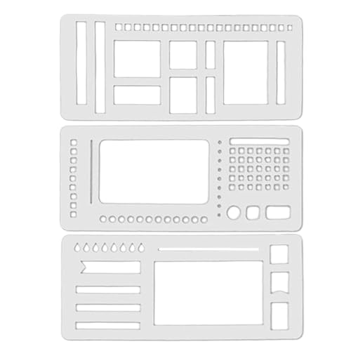 Plantilla De Planificador De 3 Piezas, 5.12x1.97x0.04 In, Plantillas De Diario De Balas, Accesorios De Diario De Balas, Plantillas De Pintura De Marco Para Recortes, Cuaderno, Diseño Artístico