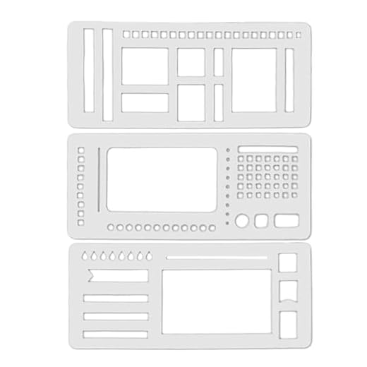 Plantilla De Planificador De 3 Piezas, 5.12x1.97x0.04 In, Plantillas De Diario De Balas, Accesorios De Diario De Balas, Plantillas De Pintura De Marco Para Recortes, Cuaderno, Diseño Artístico