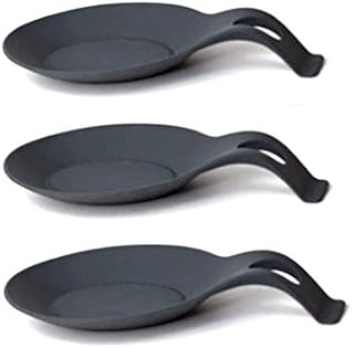 Rest Kitchen Silicone Spoon Silicone Scoop Bracket Stand Heat Resistant Spoon Shelf Utensil Spatula Holder Blcak 3PCS