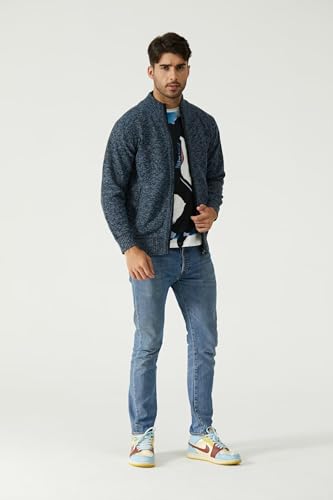 Shuanghao Cárdigan de Punto para Hombre，con Cremallera y Bolsillo,Manga Larga,Cálido Suéter Grueso，Casual,Moda,Suave,con Forro Polar,Hombre Chaqueta Otoño Invierno Gris Claro L - imagen 2