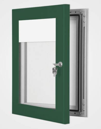Menu Lightbox with Header, LED Illuminated,Lockable,Magnetic Promotional Display (Moss Green, 1 x A4)