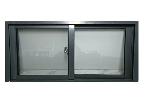 Horizontal Sliding Window Vent Small Window with Screen for Basement/Bathroom/Shed House/Chicken Coop/Playhouse Black Clear 26x16in