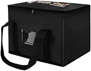 28L Black Hot Food Delivery Bags for Takeaway Foldable Thermal Insulated Lunch Bag Durable Oxford Picnic Bags, Large Capacity Food Pizza Delivery Bag Grocery Bag Outdoor Picnicware Camping Cooler Bag