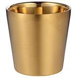 JOINPAYA Edelstahl Doppelwandiger Isolierbecher 175 Ml Vergoldet Wasserbecher Kaffeetasse mit Verbrühschutz für Zuhause und Büro