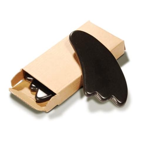 Gua Sha Basalt Hot Stone Massage Tool (Set of 2) - Professional or Home Spa Relaxation Facial Therapy Treatment - Face + Eye Puffiness + Skin Relief + Rejuvenation Cover