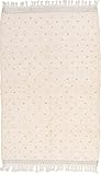 Flor: Wolle, Kette: Baumwolle Nain Trading Berber Beni Ourain 214x132 Orientteppich Teppich Beige Handgeknüpft Marokko Design Teppich Modern