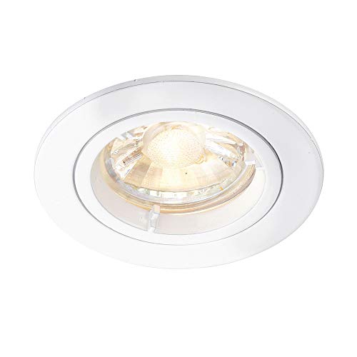 Saxby Cast 50W Modern Decorative Fixed Matt White Halogen GU10 Dimmable Recessed Downlight