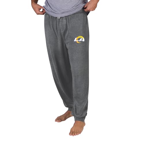 Concepts Sport Men's Charcoal Los Angeles Rams Trackside Burnout Wash Cuffed-Leg Pants