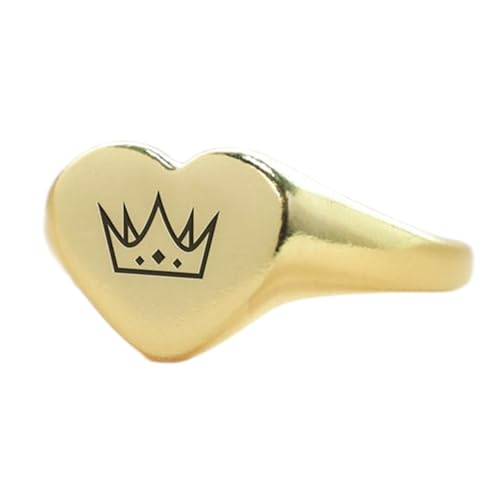 Bague chevalière cœur couronne pour sublimer vos tenues bohèmes et vintage
