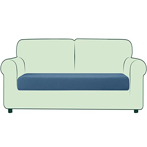 CHUN YI Housse de Coussin Extensible Coussin de canapé de Siège Jacquard Couvre pour Canapé Housse de Protection pour Meubles (2 Places, Bleu Jean)
