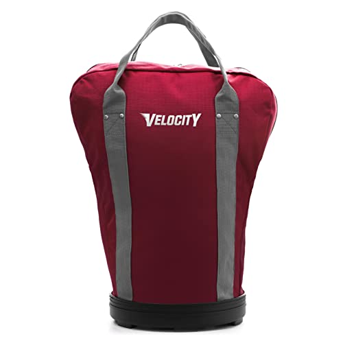 Velocity Heavy Duty Multipurpose Ball Bag with Durable Bottom - Holds up to 60-72 Balls - Ideal for Lacrosse, Baseball, Pickleball, Tennis & More, Maroon