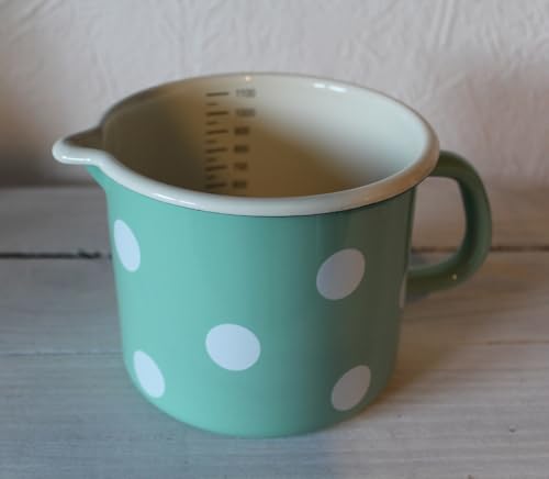 Foto von Münder Email - Milchtopf - Topf mit Ausguss - Farbe: Mint - 1 Liter