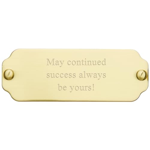 Things Remembered Engraved Brass Notched Rectangle Plate- 2.5'Long by 1'Tall (Free Customization)