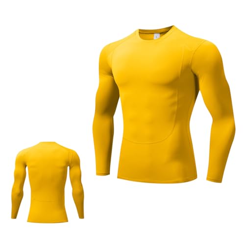 Men's Running Outdoor Long Sleeve Compression Shirts, Water Sports Rash Guard Base Layer, Athletic Workout Shirt