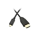 Micro HDMI Cable, High Speed 10.2 Gbps with Ethernet, HDMI Male (Type A) to Micro HDMI Male (Type D) for Camera and Tablet, 6 feet, CableWholesale