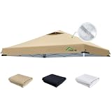 Acepic 10x10 Canopy Replacement Top, Ez Up Canopy Tent Top Cover with Air Vent and Adjustable Elastic Strap,UV Waterproof for Outdoor Garden Patio Pavilion Sun Shade(Top Sidewall Only)