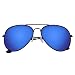 Emblem Eyewear® Premium Classic Metal Frame Reflective Revo Mirror Lens Aviator Sunglasses (Black Green Ice)