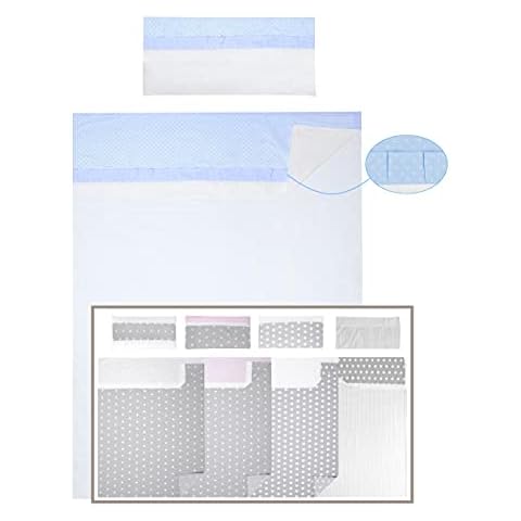 Vizaro - 3 Piece Bedding Set of Sheets COT Bed 70x140cm - Pure Premium Cotton - Made in EU - OekoTex - Safe for Babies - C. Blue and White Cover