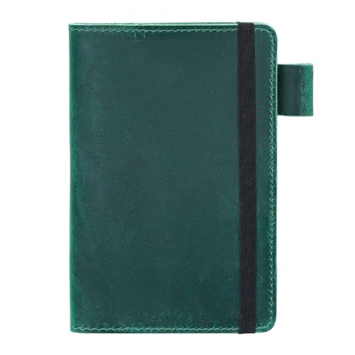 Carnet de notes en cuir vert avec stylo et dossier de rangement