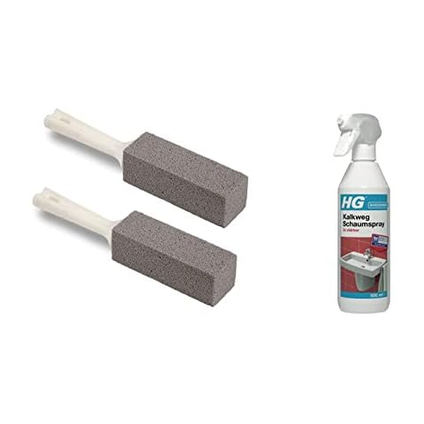 Cleaning Block WC, Toilette-Reinigungsstein mit Griff & HG Kalkweg Schaumspray 3x stärker mit konzentrierter Formel thumbnail