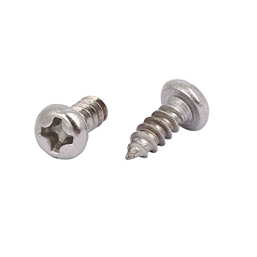 Sourcingmap M3x8mm 304 Stainless Steel Phillips Drive Pan Head Self Tapping Screws 100pcs, Silver - Image 2
