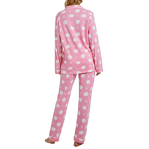 Image of Tugege Pajamas Set Long Sleeve Sleepwear Womens Button Down Nightwear Pj Sets