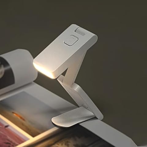 TriPro Rechargeable Mini Foldable Book Light, 3 Colortemperature and 3 Brightness Clip on Reading Lamp, Up to 12 Hours Lighting, Perfect for Bedtime Reading, Travel Cover