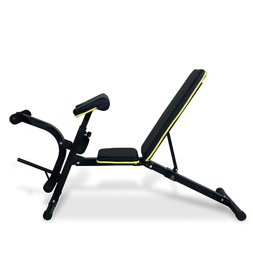 Foto von ZERRO Multifunktion Hantelbank Trainingsbank Verstellbar mit Beinstrecker und Curlpult Verstellbare Belastbar bis 120kg