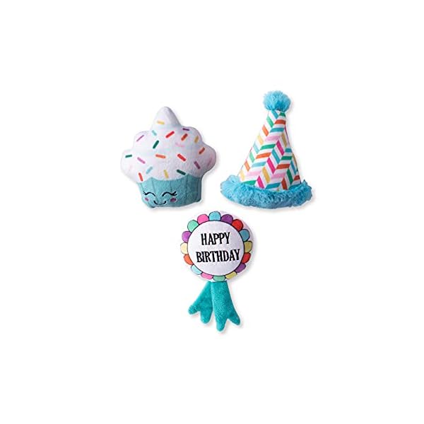 Fringe Studio Plush Dog Toy Set, Happy BARK-Day!, 3 Piece Set, for Small Dogs (289525) Fringe Studio Plush Dog Toy Set, Happy BARK-Day!, 3 Piece Set, for Small Dogs (289525)