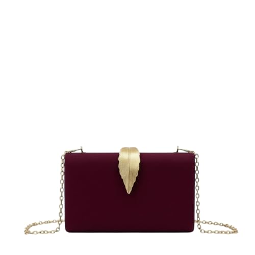 Imagen de MODELISA Bolso Clutch Cartera De Mano Hoja Cadena Hombro Fiesta Noche Boda Evento Novia Mujer