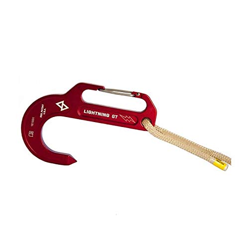 Rock-N-Rescue Technora Escape Rope - 50 Foot RNR Poseidon 8MM FireTech II Rope Sewn onto Lightning GT Hook, Rock Climbing Accessory