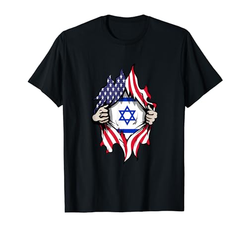Israeli American Flag Israel Usa America Roots Camiseta
