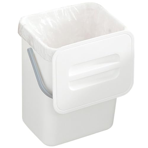 Caneca de basura colgante para cocina con tapa blanca
