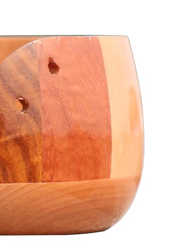 Image of Wooden Yarn Bowl for Knitting Yarn Bowl for Crocheting, Yarn Storage Bowl to Prevent Slipping, Wooden Yarn Holder, Best Gift for Crochet (#Design-5)