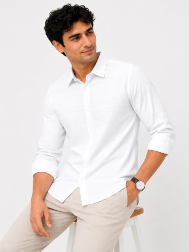 Image of The Kab's Men Casual Shirt | Textured Cotton Fabric Regular Fit Shirts for Men Stylish | Full Sleeve Shirt for Man | Comfortable Breathable Fabric | Perfect for Casual Office and Outing Wear