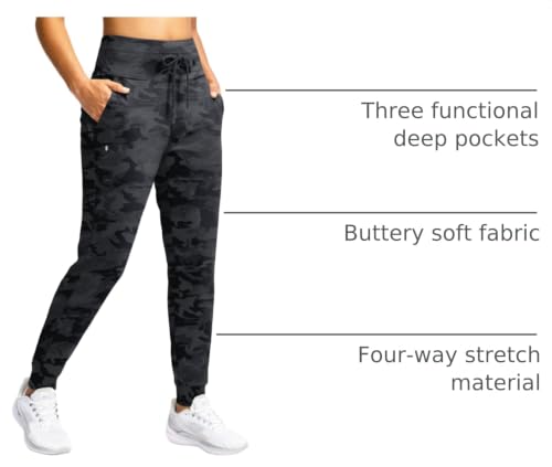 Image of Soothfeel Womens Joggers with Zipper Pockets High Waisted Sweatpants Athletic Leggings Pants for Workout Running Yoga