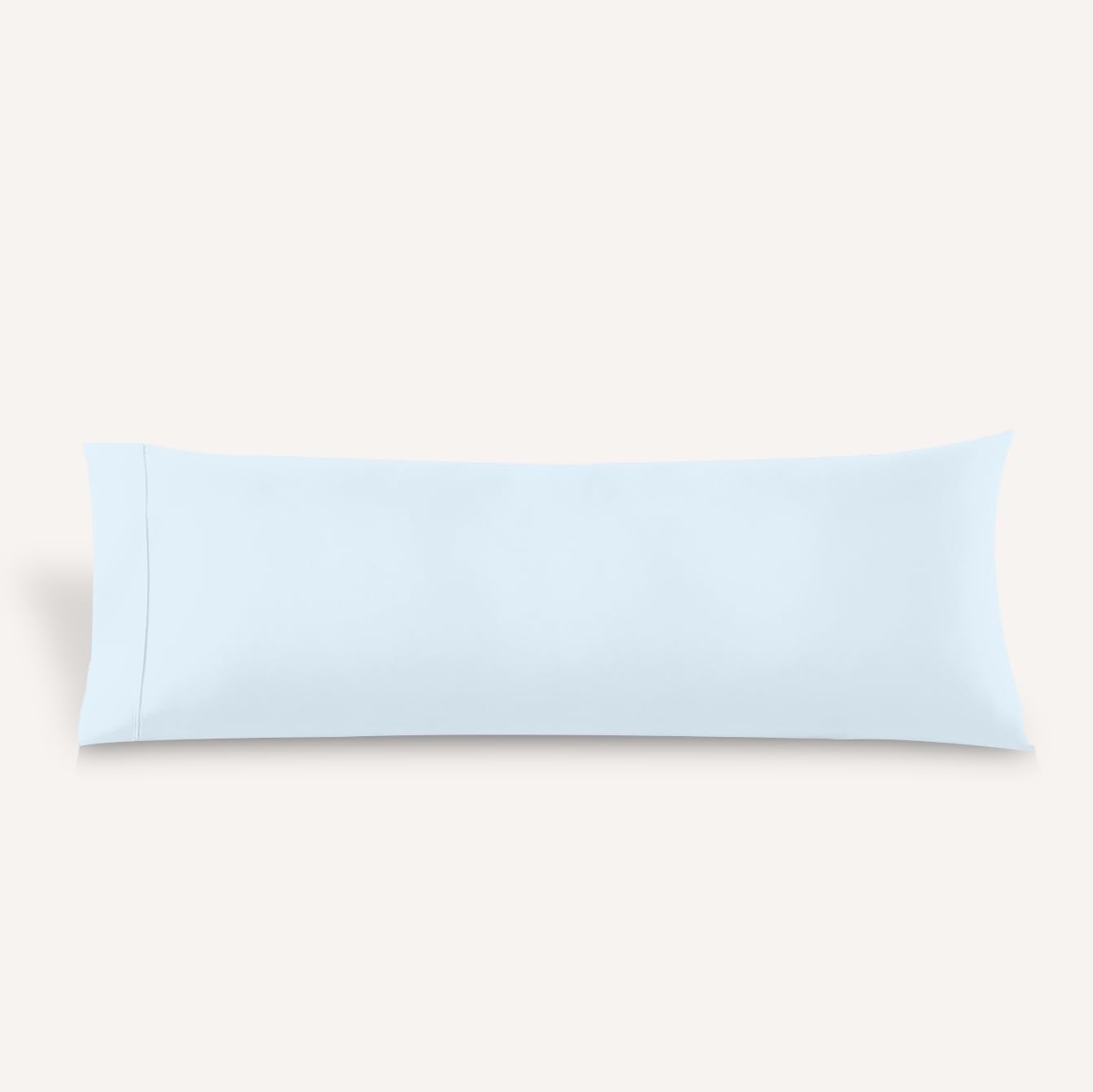 SGI bedding 600 Thread Count Body Pillow Case 21X56 inch - 100% Egyptian Cotton - Soft, Breathable & Durable Long Body Pillow Cover with Envelope Closure - Light Blue