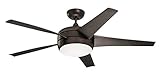 kathy ireland HOME Midway Eco LED Ceiling Fan | Modern 54-Inch Light Fixture with 5 Airfoil Blades and 6-Speed Remote Control, Oil Rubbed Bronze