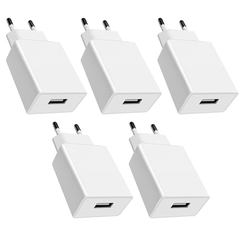 10W USB-Ladegerät mit USB-A-Anschluss Wandladegerät für iPhone, Samsung, Android, iPad, Tablet - Kompaktes Reise- und Homeoffice-Ladeset