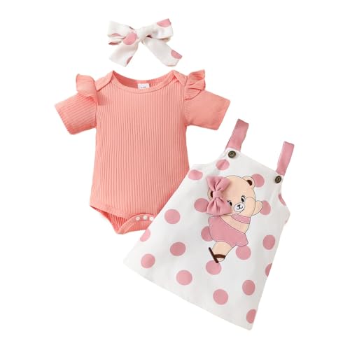 Asmea Baby Mädchen Bären Neugeborene Kleidung Rüschen Strampler Strapse Rock Bekleidungssets für Baby-Mädchen Baby Geschenk Mädchen Babykleidung Mädchen 6-9 Monate Asmea Baby Mädchen Bären Neugeborene Kleidung Rüschen Strampler Strapse Rock Bekleidungssets für Baby-Mädchen Baby Geschenk Mädchen Babykleidung Mädchen 6-9 Monate