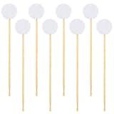 Treela 8 Pcs Bamboo Ear Picker Ear Cleaning Spoon Cute Doll Goose Feather Wood Ear Pick Chinese Ear Scraper Wax Removers Cleaning Tool for Adult Children (Classic Style,170mm)