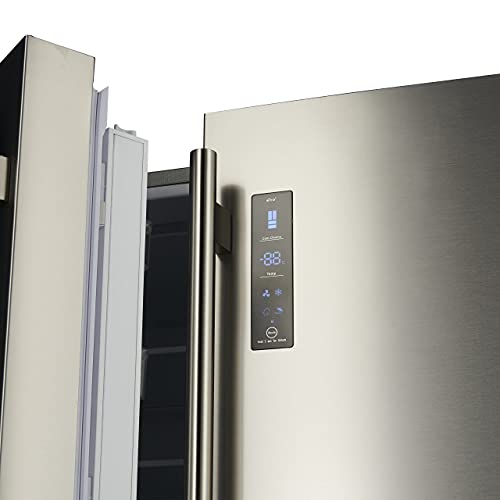 Forno Bovino 33" Inch W. Refrigerator 19 Cu. Ft. Frost Free Design Stainless Steel Touch Control French Doors. #TOP4
