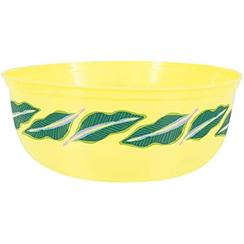 Unique Tropical Leaves Yellow Plastic Bowl Cover